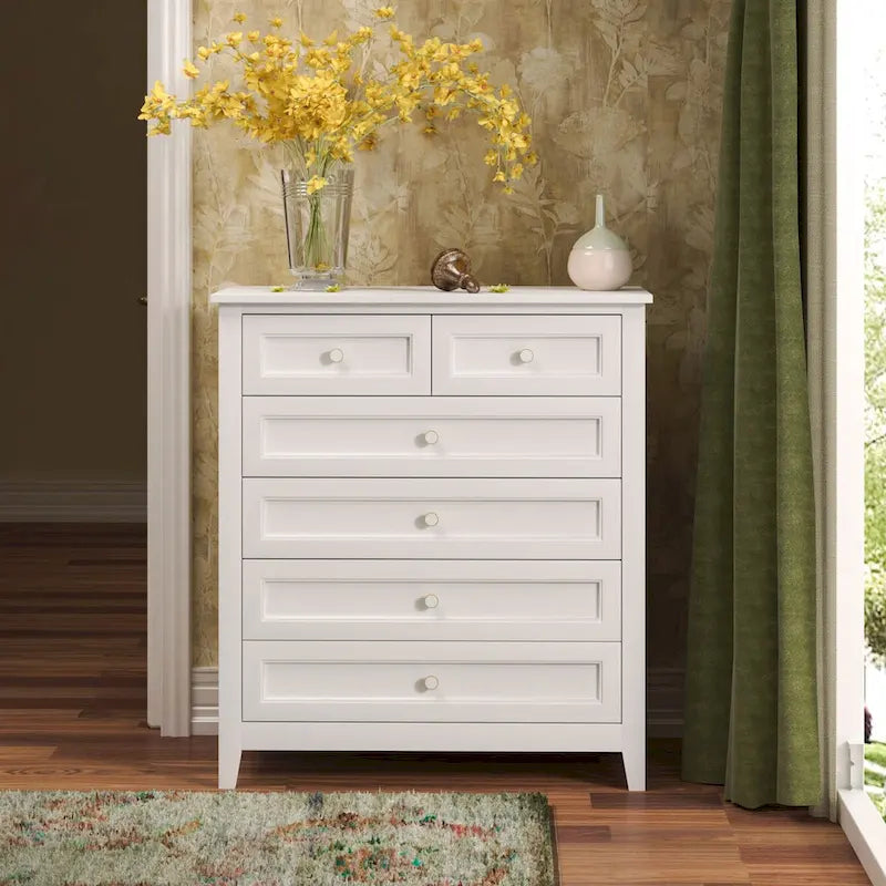 Wood spray-painted drawer dresser