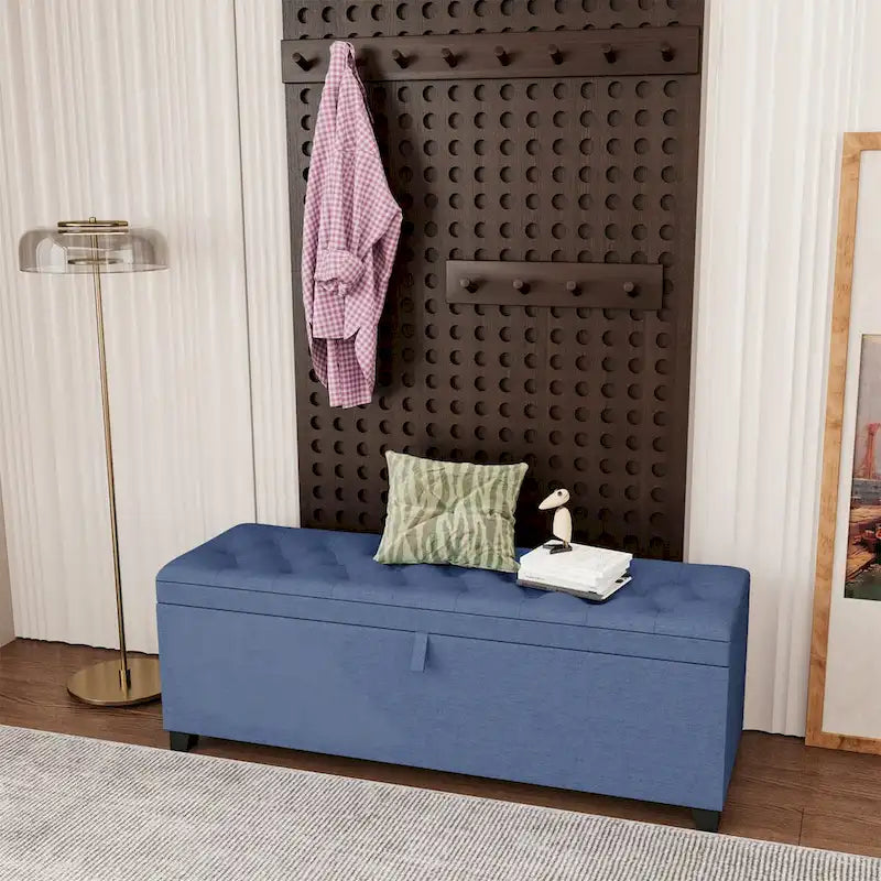 55.3 Extra Long Storage Bench with Flip Top Storage Chest