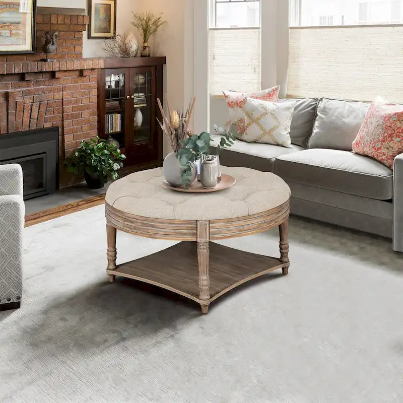 Large Round Ottoman Coffee Table