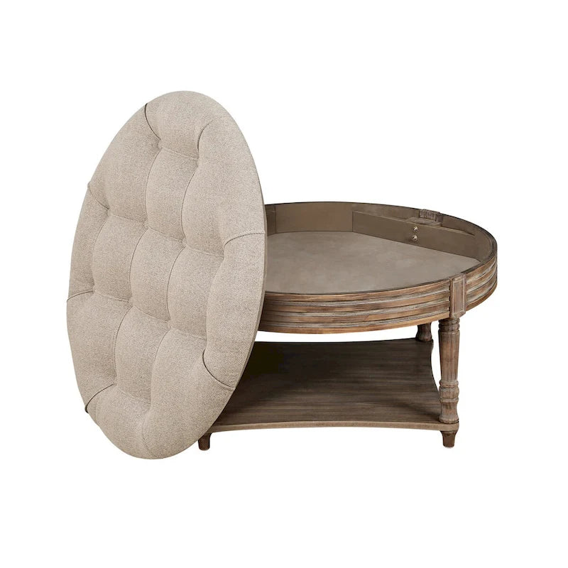 Table basse repose-pieds ronde large