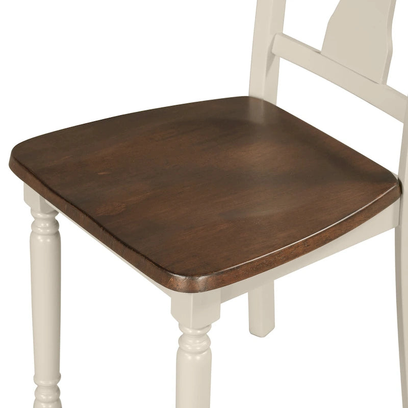 Classic 6-Piece Dining Set Wooden Table and 4 Chairs with Bench