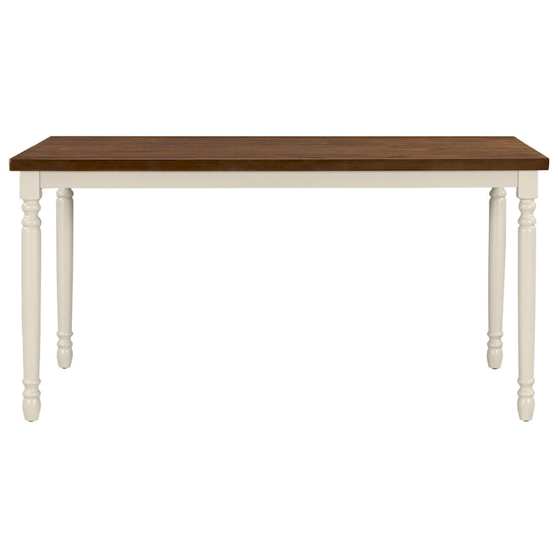 Classic 6-Piece Dining Set Wooden Table and 4 Chairs with Bench