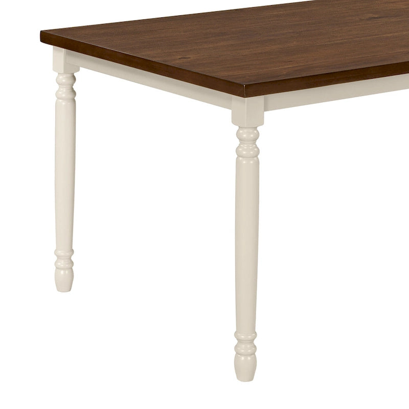 Classic 6-Piece Dining Set Wooden Table and 4 Chairs with Bench