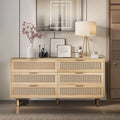 59.066-Drawers Rattan Storage Cabinet
