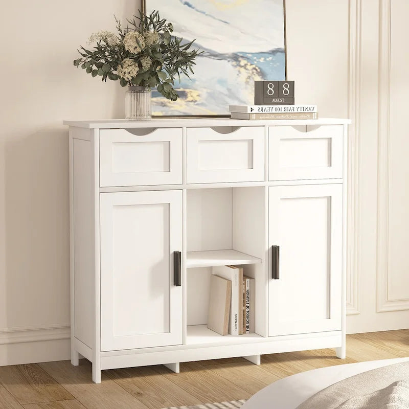35.4 Wide 3 Drawer Sideboard Buffet Cabinet