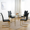 Modern Dining Chairs with gold Metal Legs Set of 4