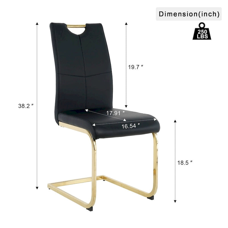 Modern Dining Chairs with gold Metal Legs Set of 4