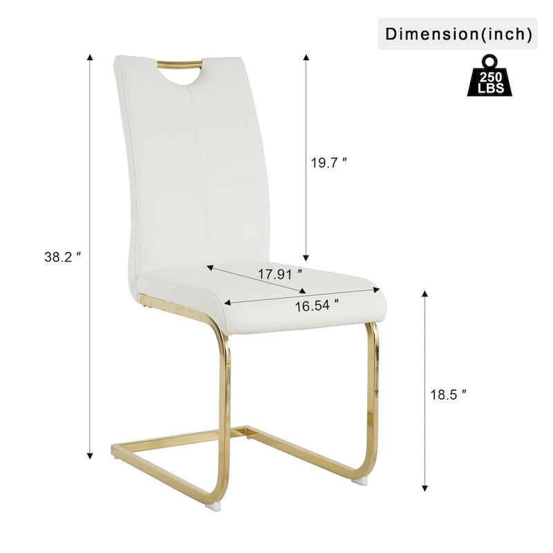 Modern Dining Chairs with gold Metal Legs Set of 4