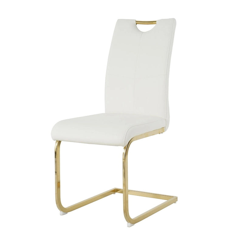 Modern Dining Chairs with gold Metal Legs Set of 4