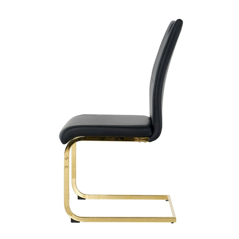 Modern Dining Chairs with gold Metal Legs Set of 4