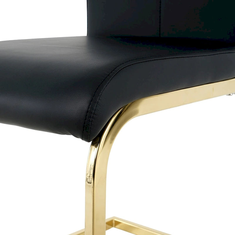 Modern Dining Chairs with gold Metal Legs Set of 4