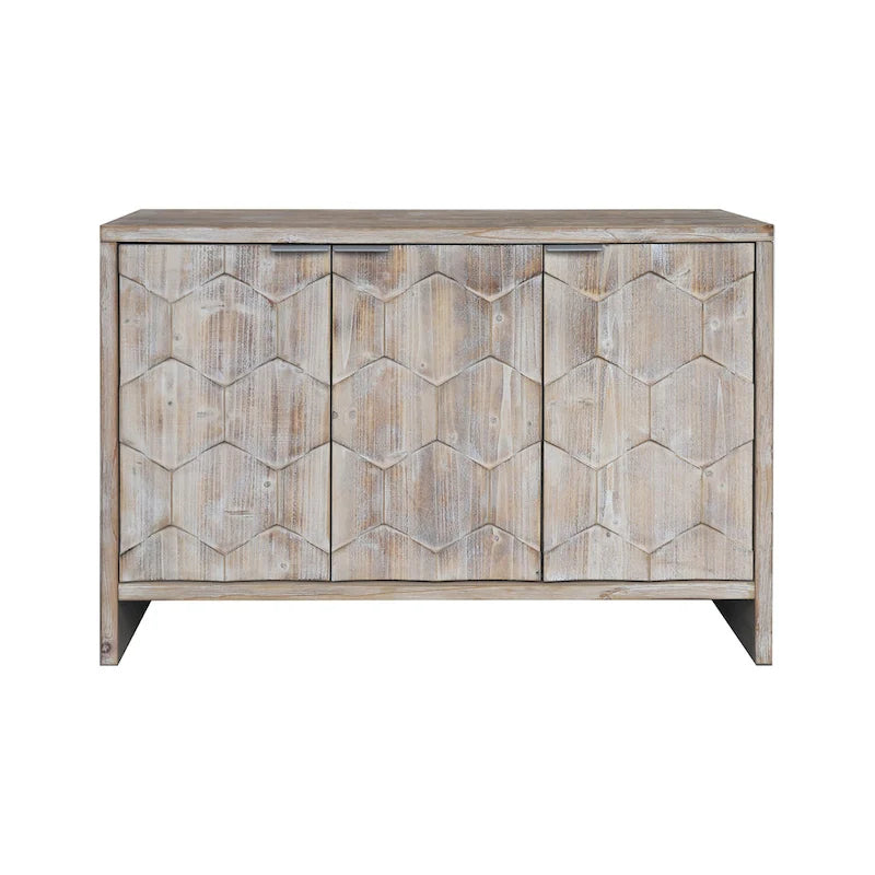 Farmhouse Style 3 Door Wooden Cabinet