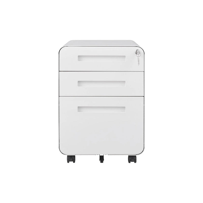 3-Drawer Mobile File Cabinet with 5 Wheel and Lock