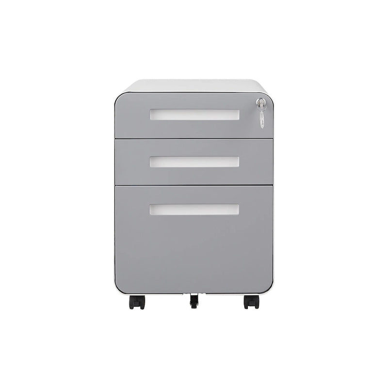 3-Drawer Mobile File Cabinet with 5 Wheel and Lock