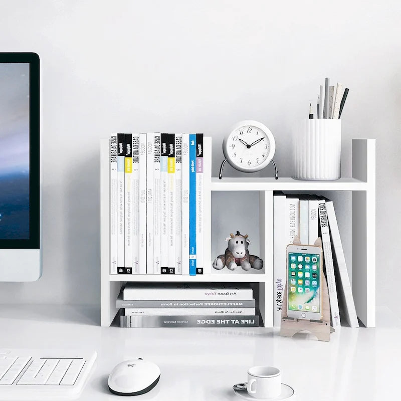 Étagère de Rangement de Bureau en Bois avec Rangement
