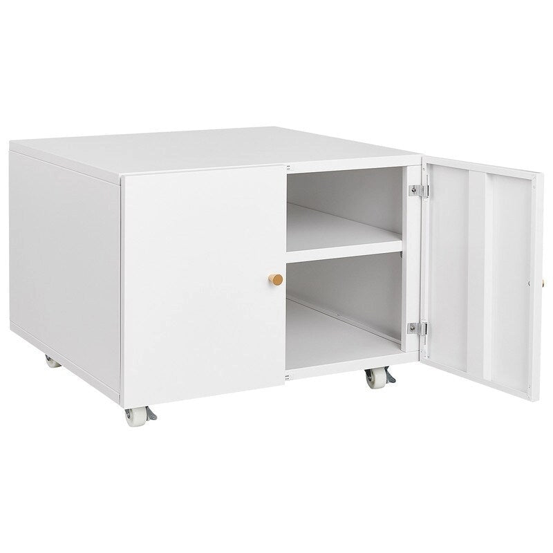 Printer Stand & Large Storage Steel Cabinet with Locked Wheel and Adjustable Shelf