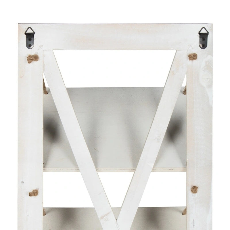 Kate and Laurel Hardeman 3 Pocket Farmhouse Wood Hanging Wall File Holder