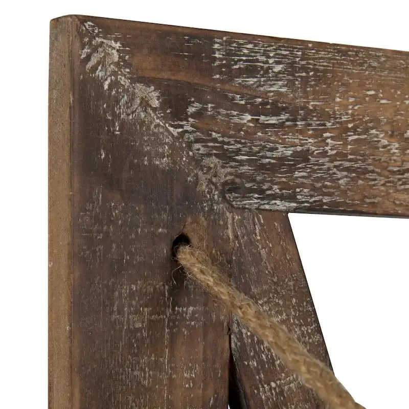 Kate and Laurel Hardeman 3 Pocket Farmhouse Wood Hanging Wall File Holder