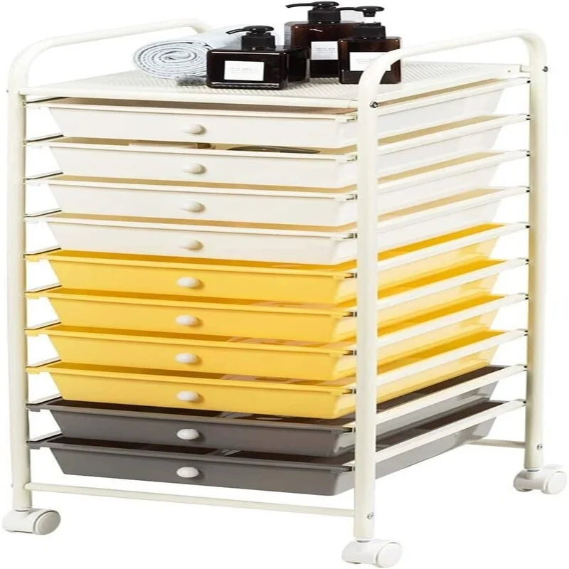 10 Drawer Rolling Storage Cart - 15D x 13W x 34H