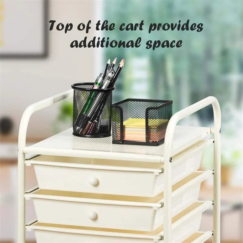 10 Drawer Rolling Storage Cart - 15D x 13W x 34H