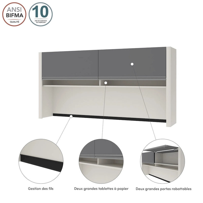 Bestar Connexion 71W Hutch for Narrow Desk Shell by Bestar