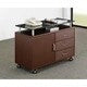 Porch & Den Montgomery Extra Wide Glass Top Rolling Cabinet