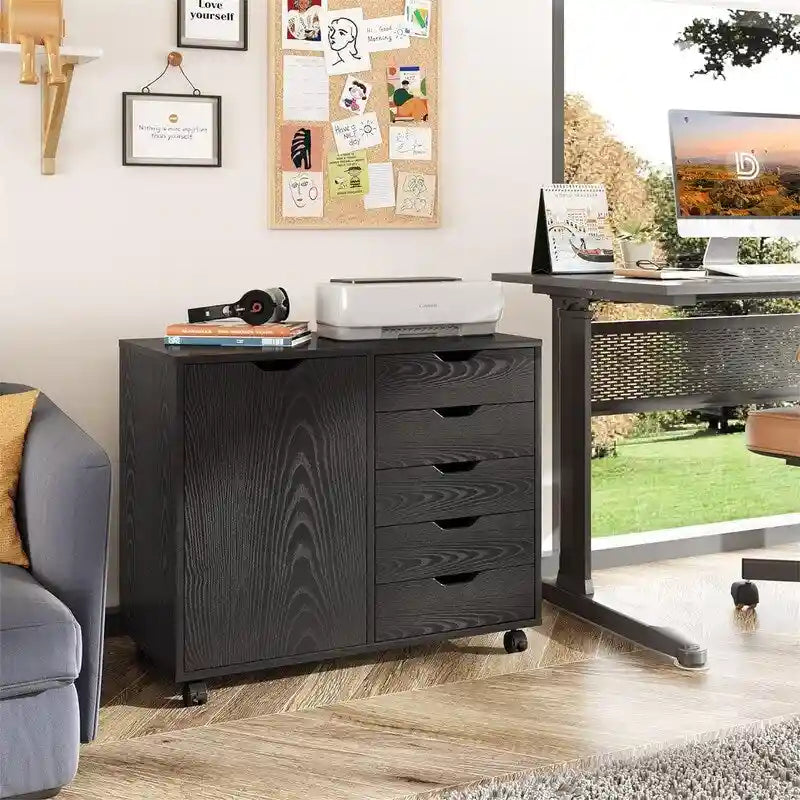 5-Drawer Wood Dresser Chest - 15.8D x 30.8W x 25.5H