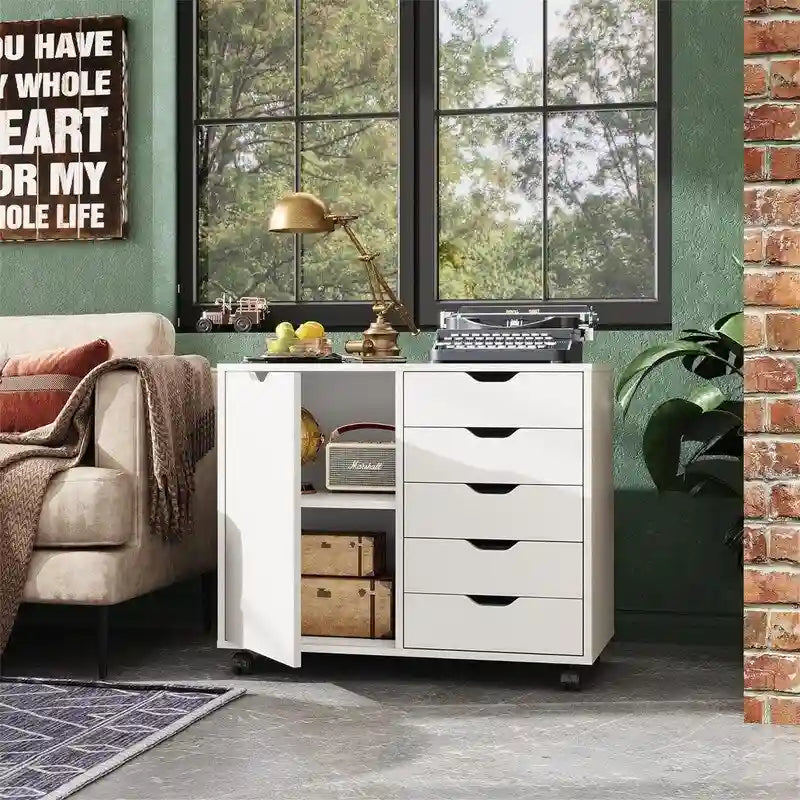 5-Drawer Wood Dresser Chest - 15.8D x 30.8W x 25.5H