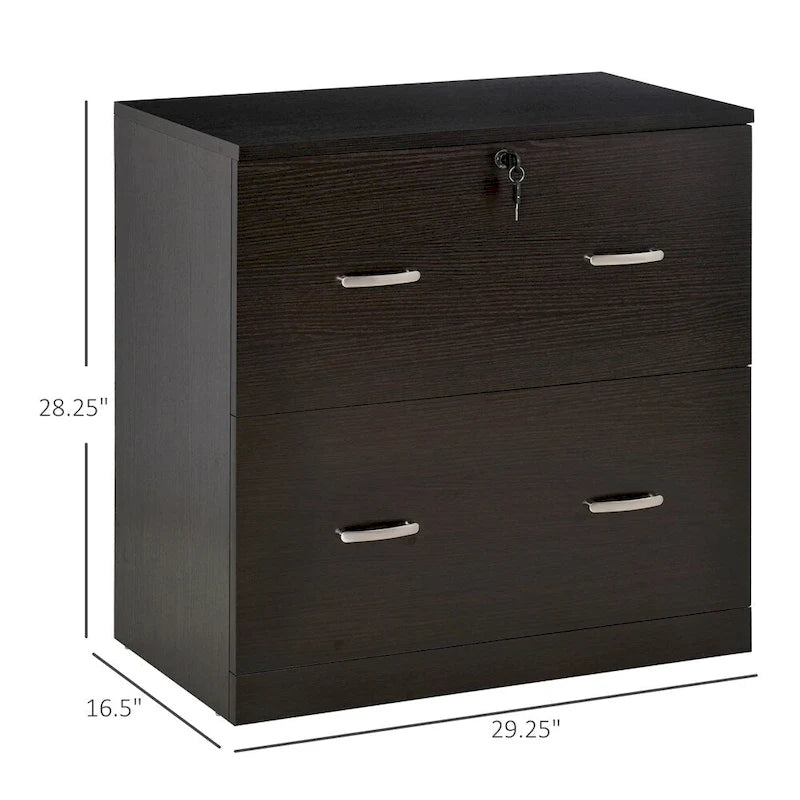 2-Drawer File Cabinet w/Lock and Keys,Vertical Storage Filing Cabinet
