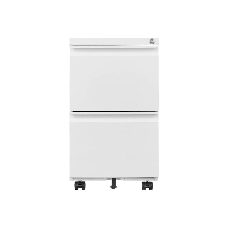 2 Drawer File Cabinet w/Lock,Metal Under Desk Rolling Filing Cabinet
