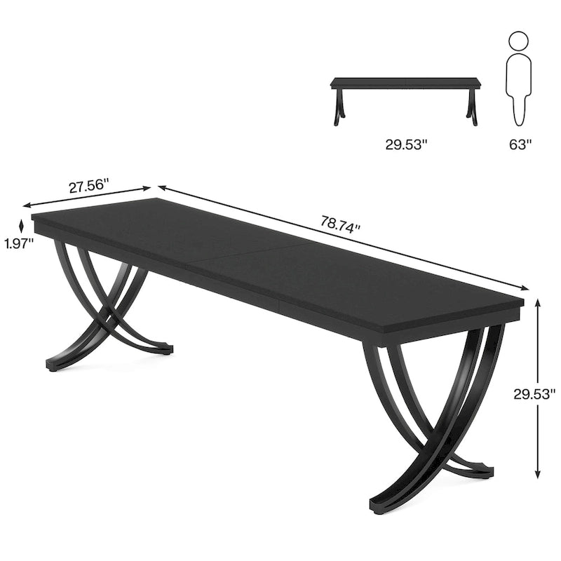 78 Computer Desk for Home Office, Rectangular Writting Table for Study Room