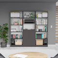 Kenyon 74 Wide 5-Shelf and Cabinet Option C Bookcase Set of 3