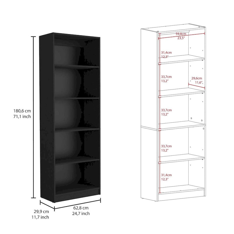 Kenyon 74 Wide 5-Shelf and Cabinet Option C Bookcase Set of 3