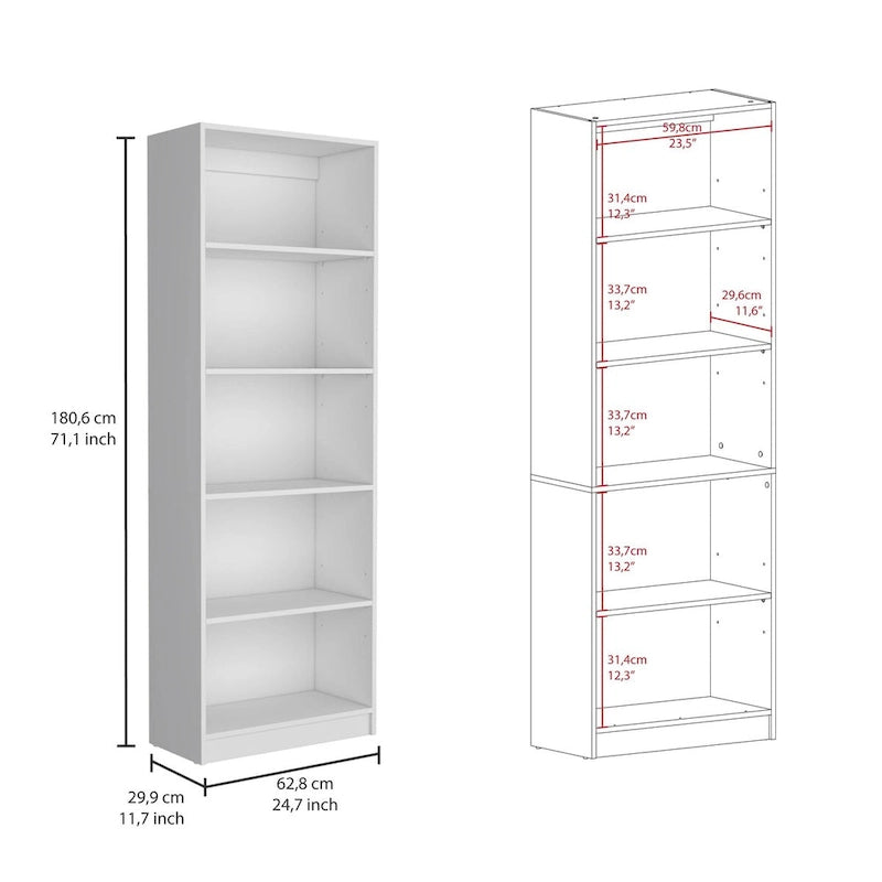Kenyon 74 Wide 5-Shelf and Cabinet Option C Bookcase Set of 3
