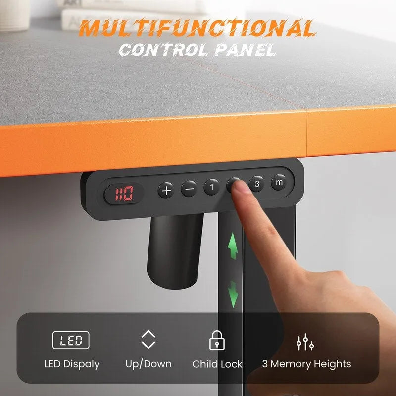 Bureau d'ordinateur électrique réglable en hauteur assis-debout