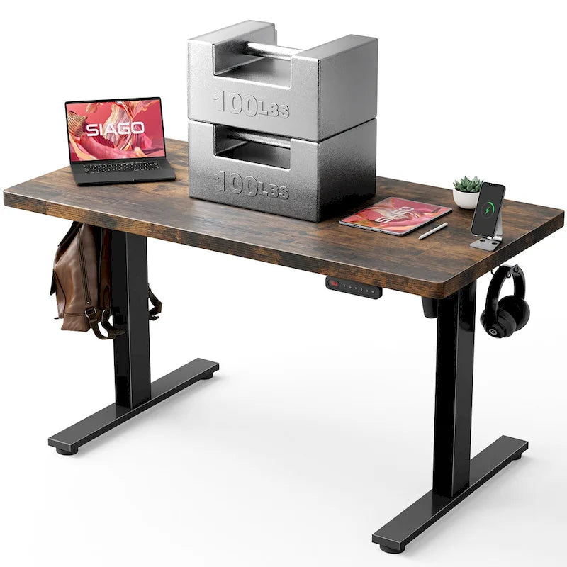 Bureau d'ordinateur électrique réglable en hauteur assis-debout