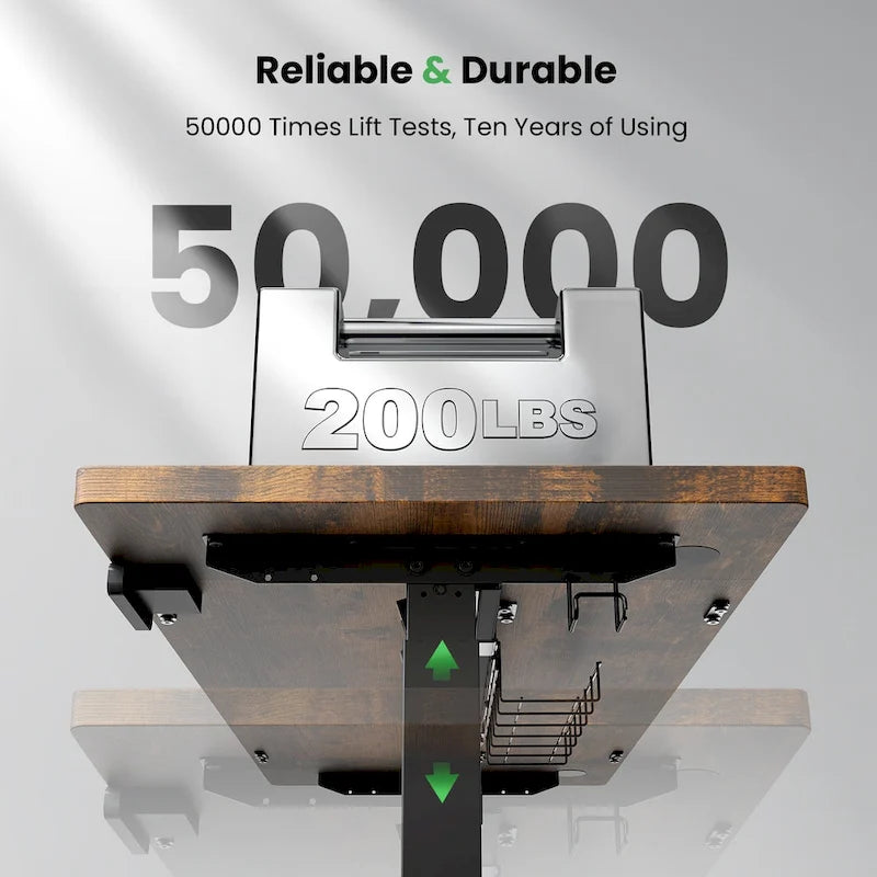Bureau d'ordinateur électrique réglable en hauteur assis-debout