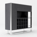 Modrest Fauna Elm Grey & Stainless Steel Wine Cabinet