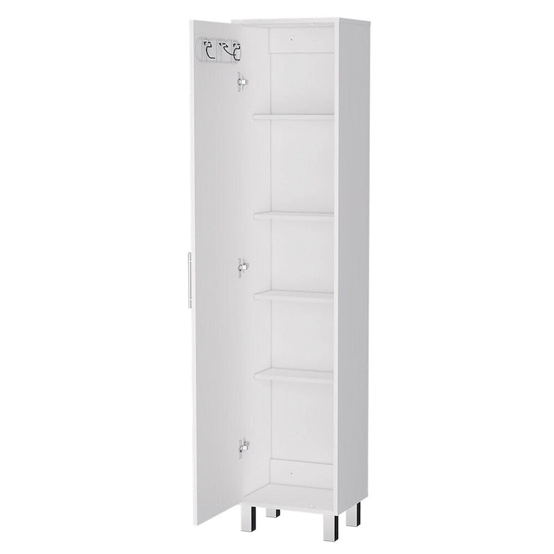 Storage Cabinet Buccan, Five Shelves, White Finish,High quality and durable