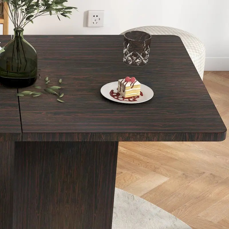Folding Dining Table with 2-Tier Storage Rack and Wheels - N/A