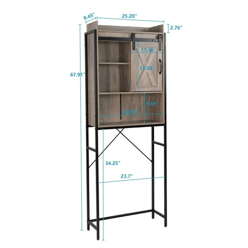 MDF With Triamine Iron Frame Sliding Door Three-Layer Rack Bathroom Cabinet