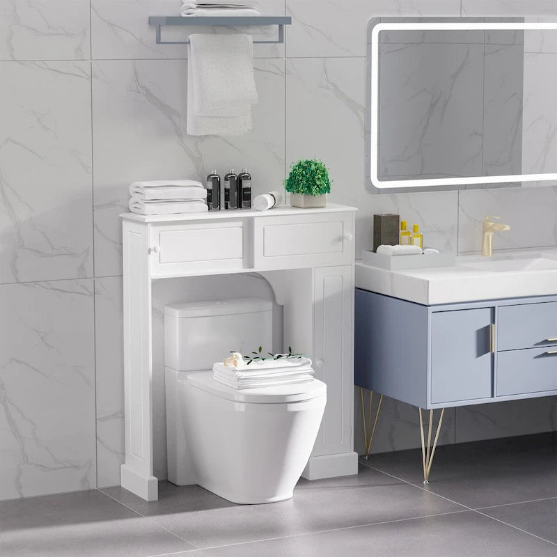 Over the Toilet Bathroom Cabinet, Freestanding Bathroom Storage Cabinet with Adjustable Shelves