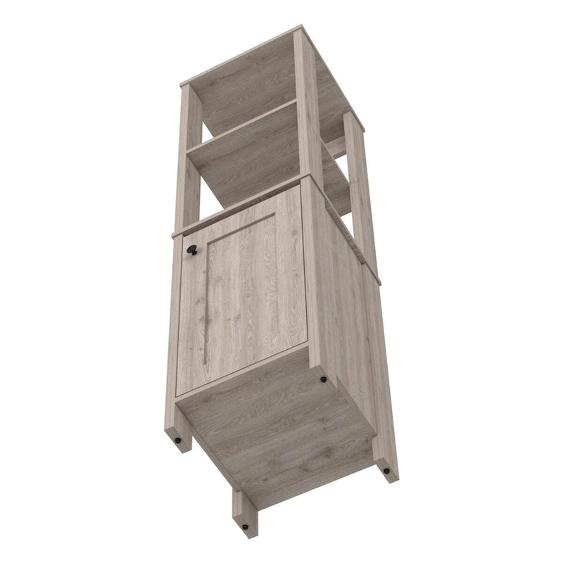 Linen Cabinet Jannes, Two Open Shelves, Single Door, Light Oak / White Finish