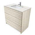 Element Standing 36 in x W x 22 in D x 35 in H Bathroom Vanity in Ebony with Galaxy Grey Quartz Top