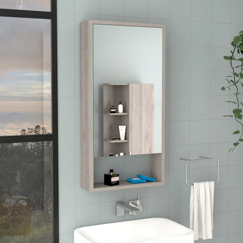 Medicine Cabinet Irvine, One External Shelf, White Finish,High quality and durable