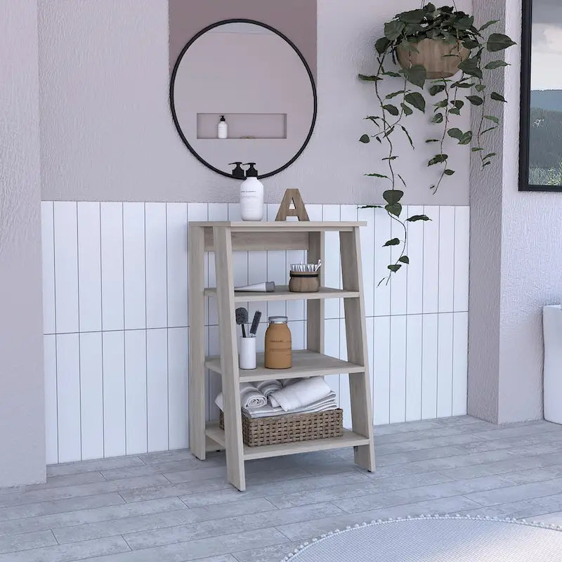 Colyn Linen Cabinet, Four Shelves, Vertical, Light Oak / WhiteHigh quality and durable