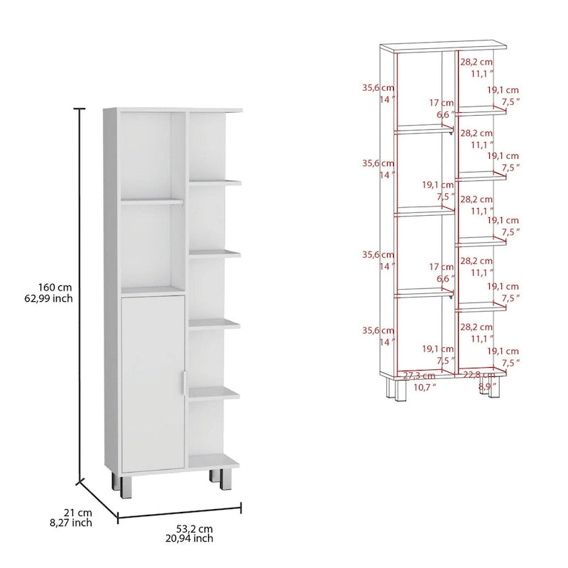 Crovie Linen 63-inch High Bathroom Cabinet Linen Storage