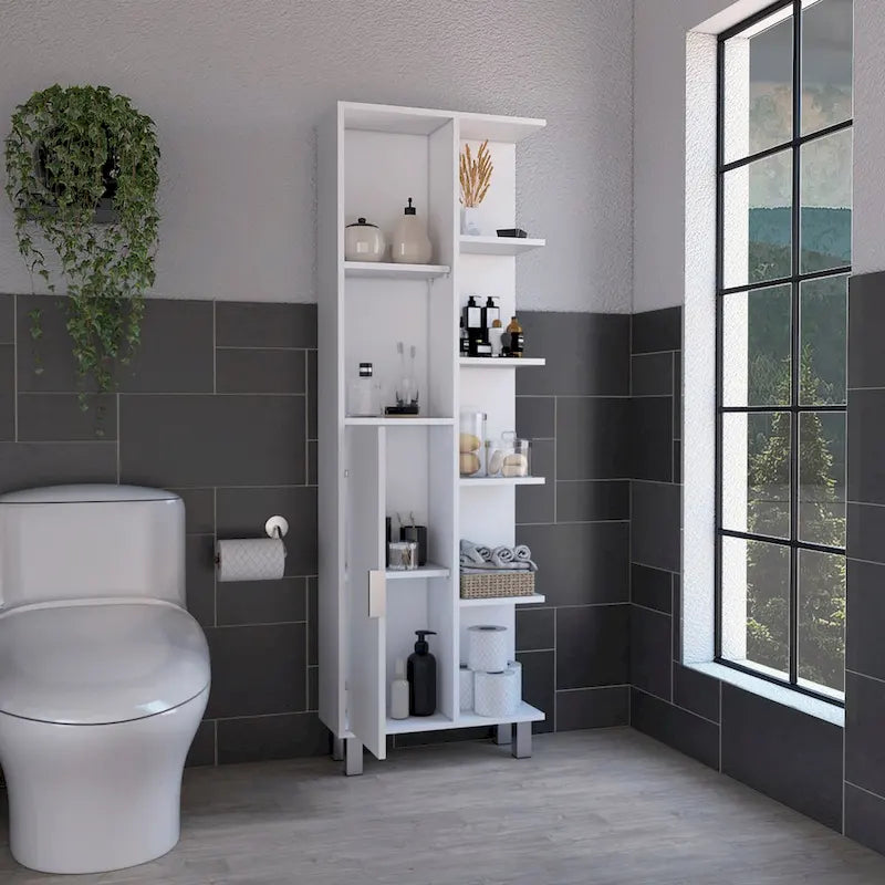 Crovie Linen 63-inch High Bathroom Cabinet Linen Storage
