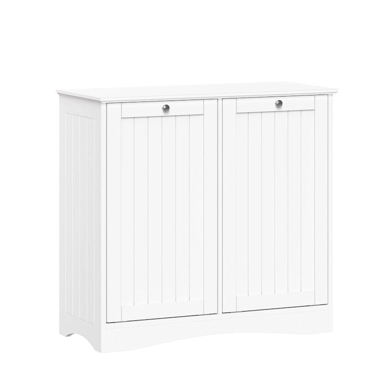 RiverRidge Ashland Double Tilt-Out Laundry Hamper Cabinet with Removable Cloth Storage Bags - White