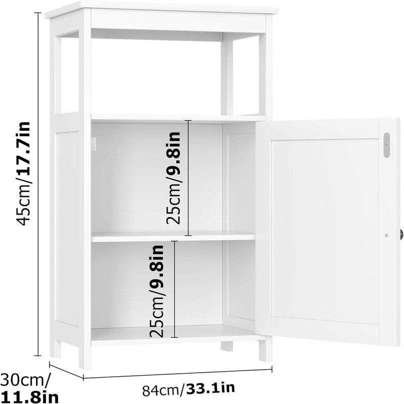 Bathroom Floor Storage Cabinet Bathroom Free Standing Storage Organizer with Single Door and Adjustable Shelf